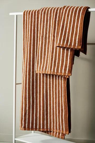Drift towel 30x50 cm - Brown-white - Scandi Living