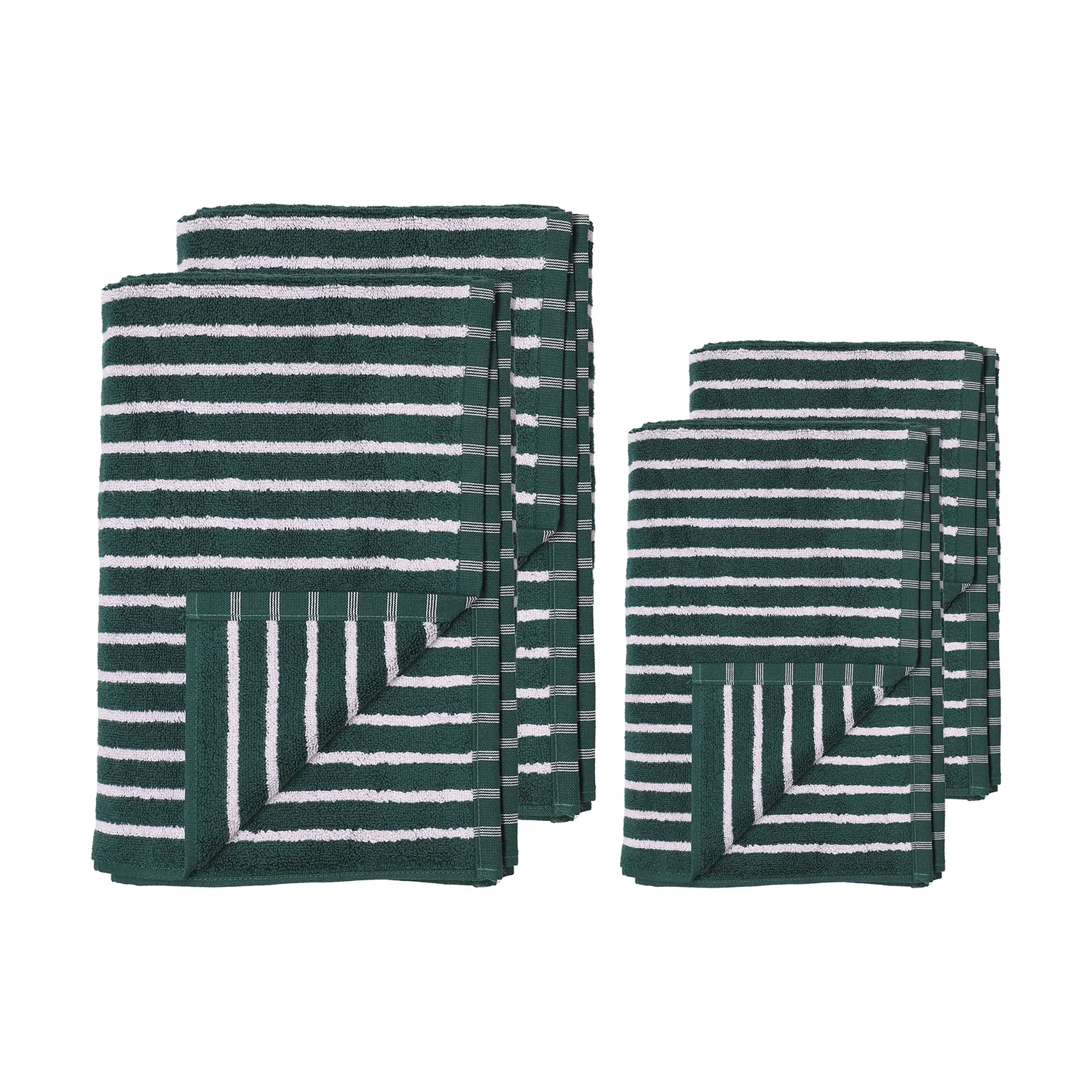 Drift towel set 4 pieces - Green-purple,  Scandi Living