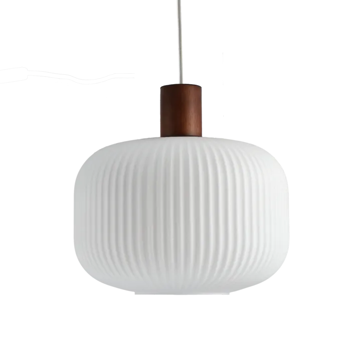 Fair ceiling lamp Ø30 cm - Frosted glass-dark stained ash - Scandi Living