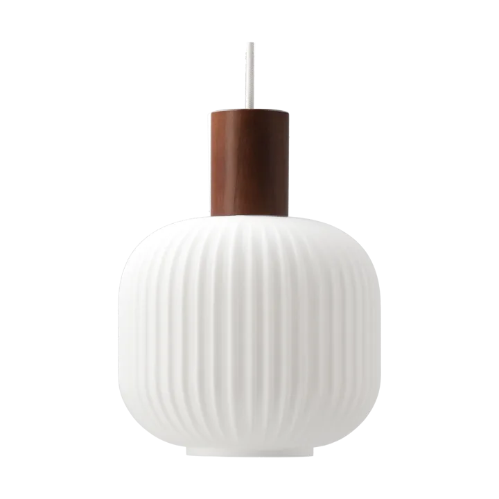 Fair pendant lamp Ø20cm - Frosted glass-dark stained ash - Scandi Living