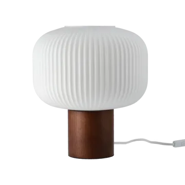 Fair table lamp 34.5 cm - Frosted glass-dark stained ash - Scandi Living
