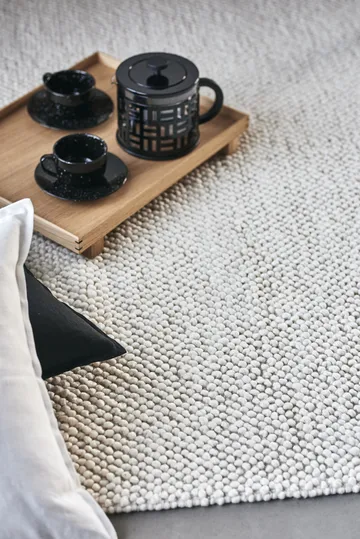 Flock wool rug natural white - 170x240 cm - Scandi Living