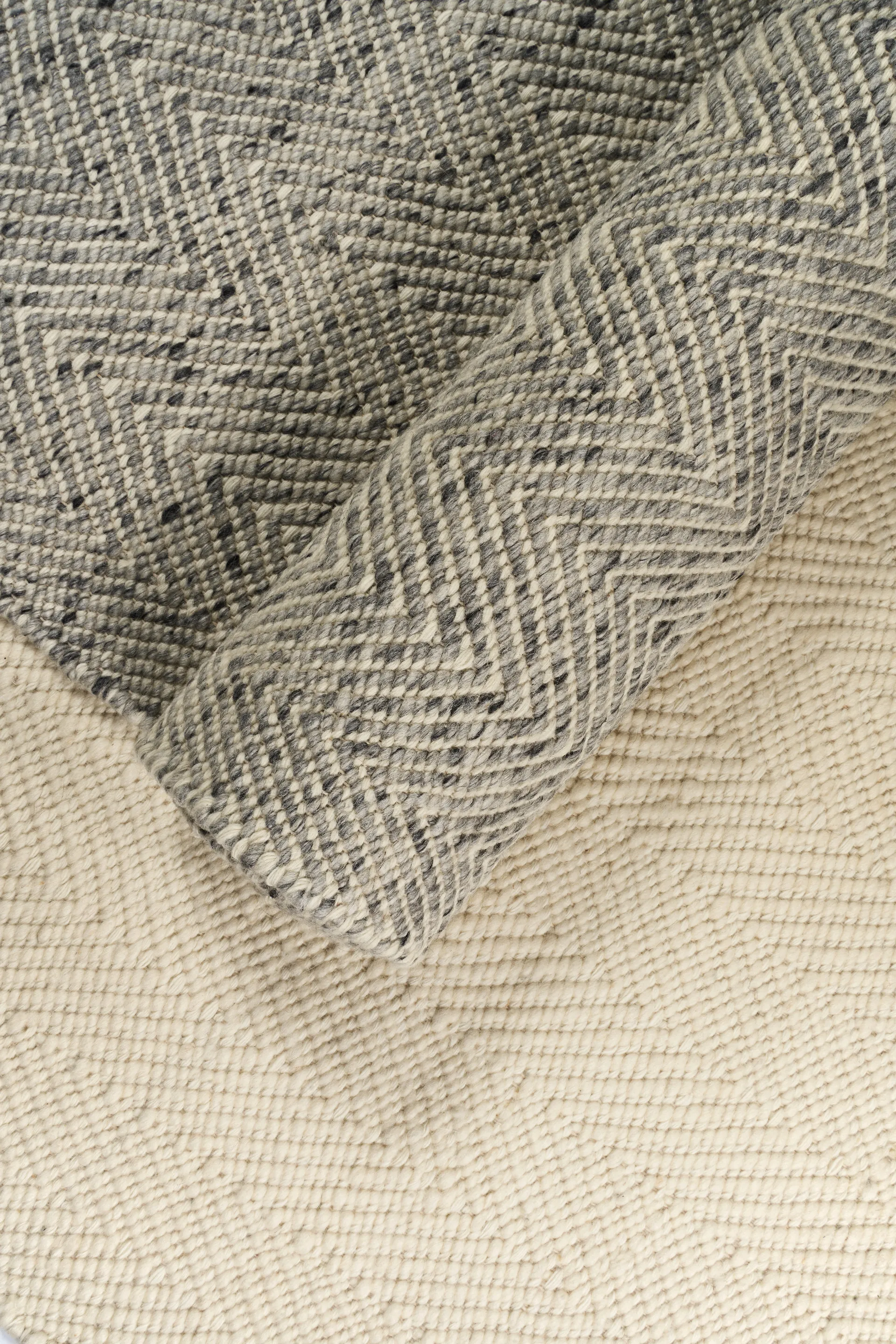 Furrow wool rug natural white/grey, 200x300 cm Scandi Living