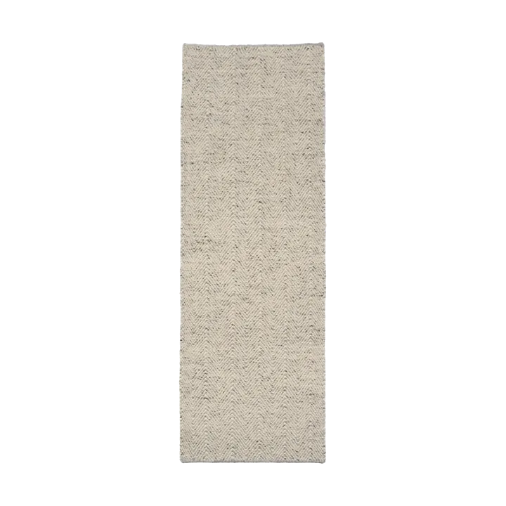 Furrow wool rug natural white/grey - 80x240 cm - Scandi Living