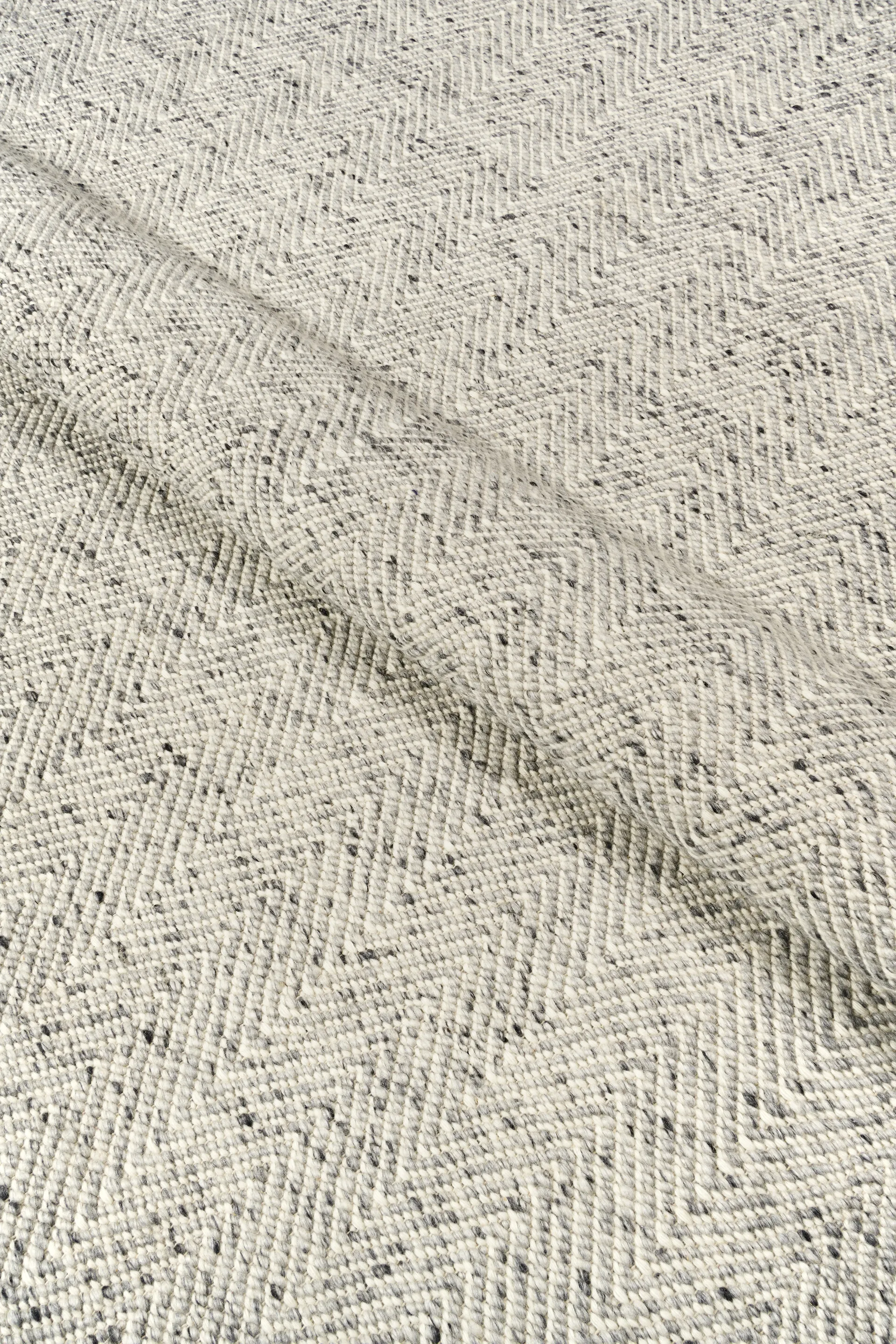 Furrow wool rug natural white/grey, 80x240 cm Scandi Living