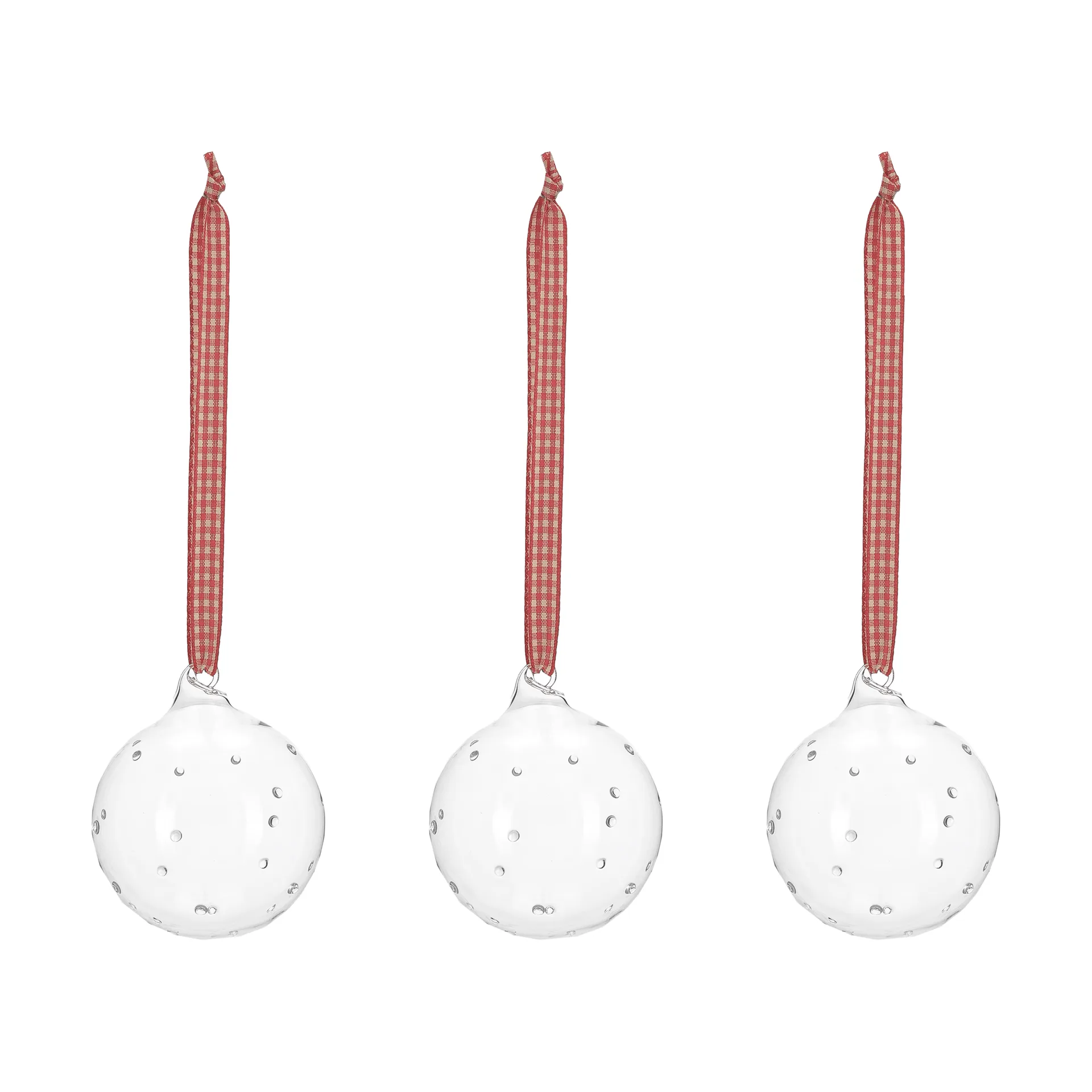 Grace Christmas bauble with bow 3-pack, Red Scandi Living