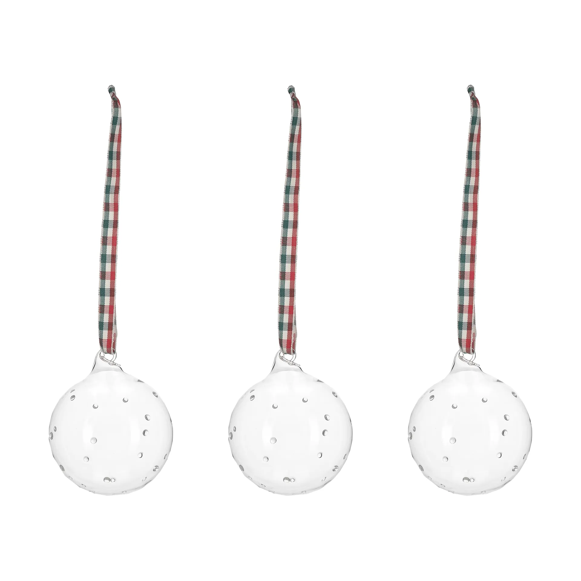Grace Christmas bauble with bow 3-pack, White Scandi Living
