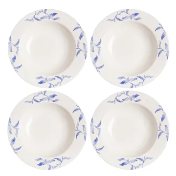 Havspil deep plate 23 cm 4-pack - blue-white - Scandi Living