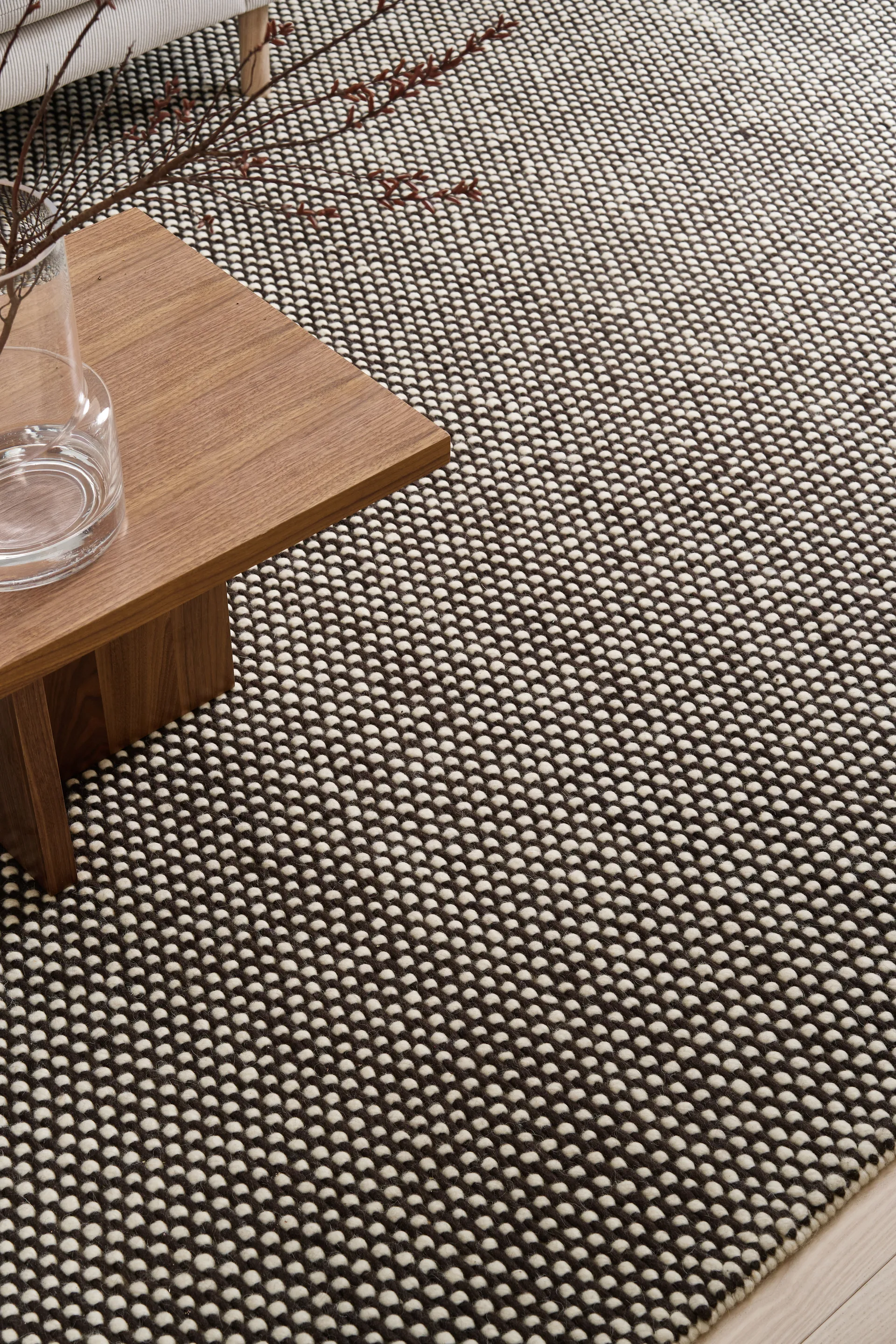 Hill wool rug, White-brown, 170x240 cm Scandi Living