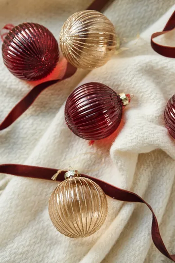 Holiday baubles 6-pack - Red - Scandi Living