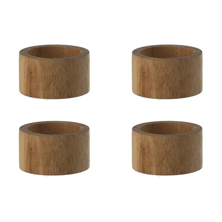 Hollow napkin ring Ø5 cm 4-pack - Acacia - Scandi Living