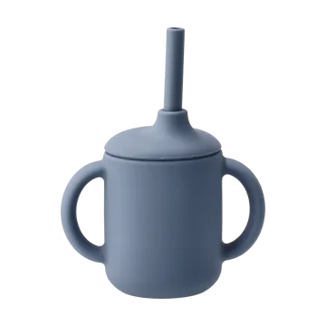 Idun mug with silicone straw 120 ml - Blue - Scandi Living