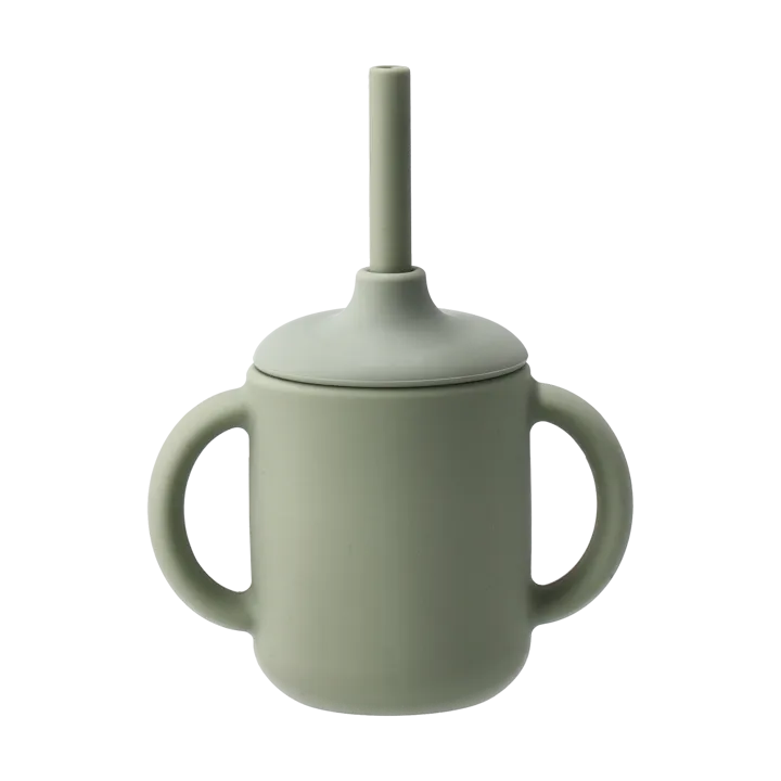 Idun mug with silicone straw 120 ml - Green - Scandi Living