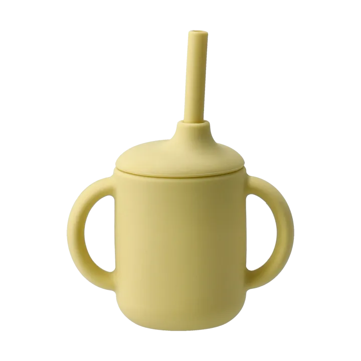 Idun mug with silicone straw 120 ml - Lemon - Scandi Living