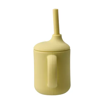 Idun mug with silicone straw 120 ml - Lemon - Scandi Living