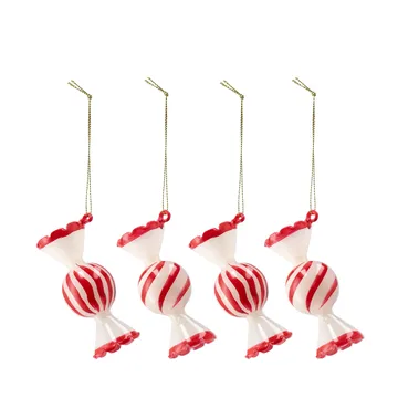 Jolly Christmas Bauble 4-pack - Red - Scandi Living