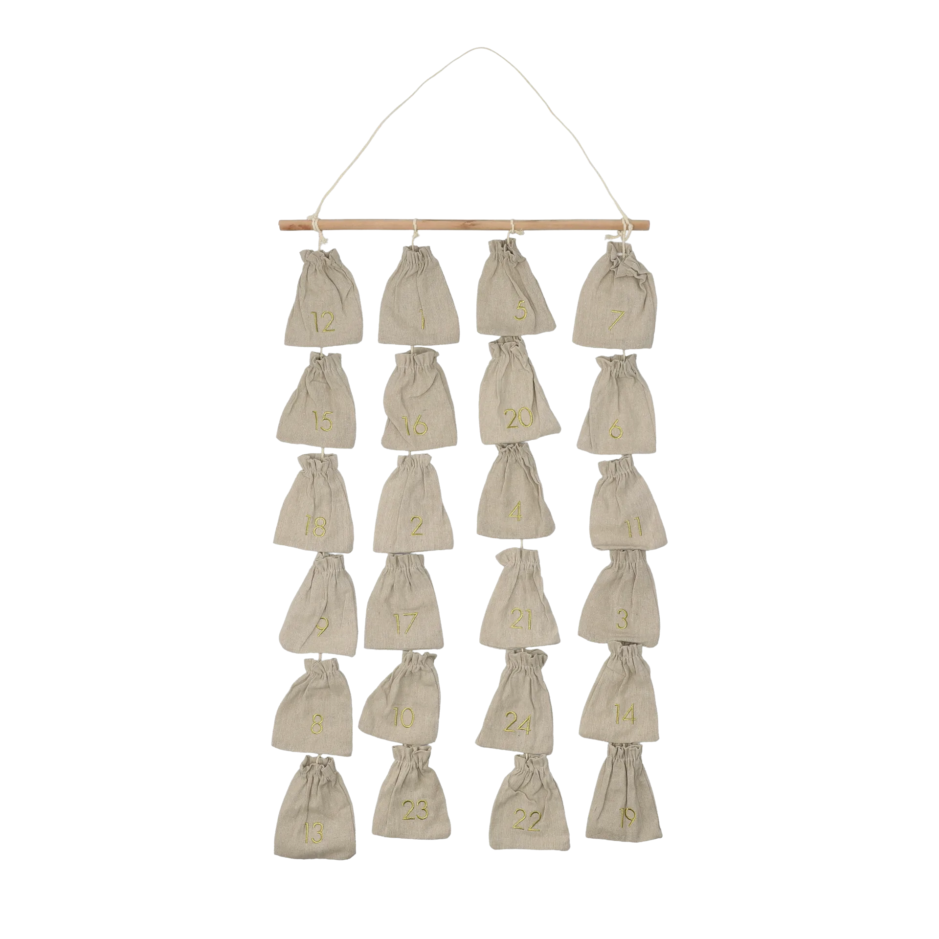Joyful Advent Calendar 75 cm, Beige Scandi Living