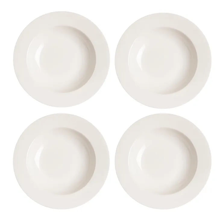 Kalk deep plate 23 cm 4-pack - white - Scandi Living