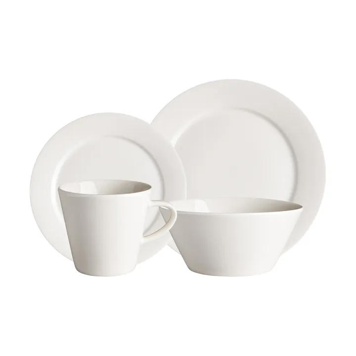 Kalk dinnerware set 16 pieces - White - Scandi Living