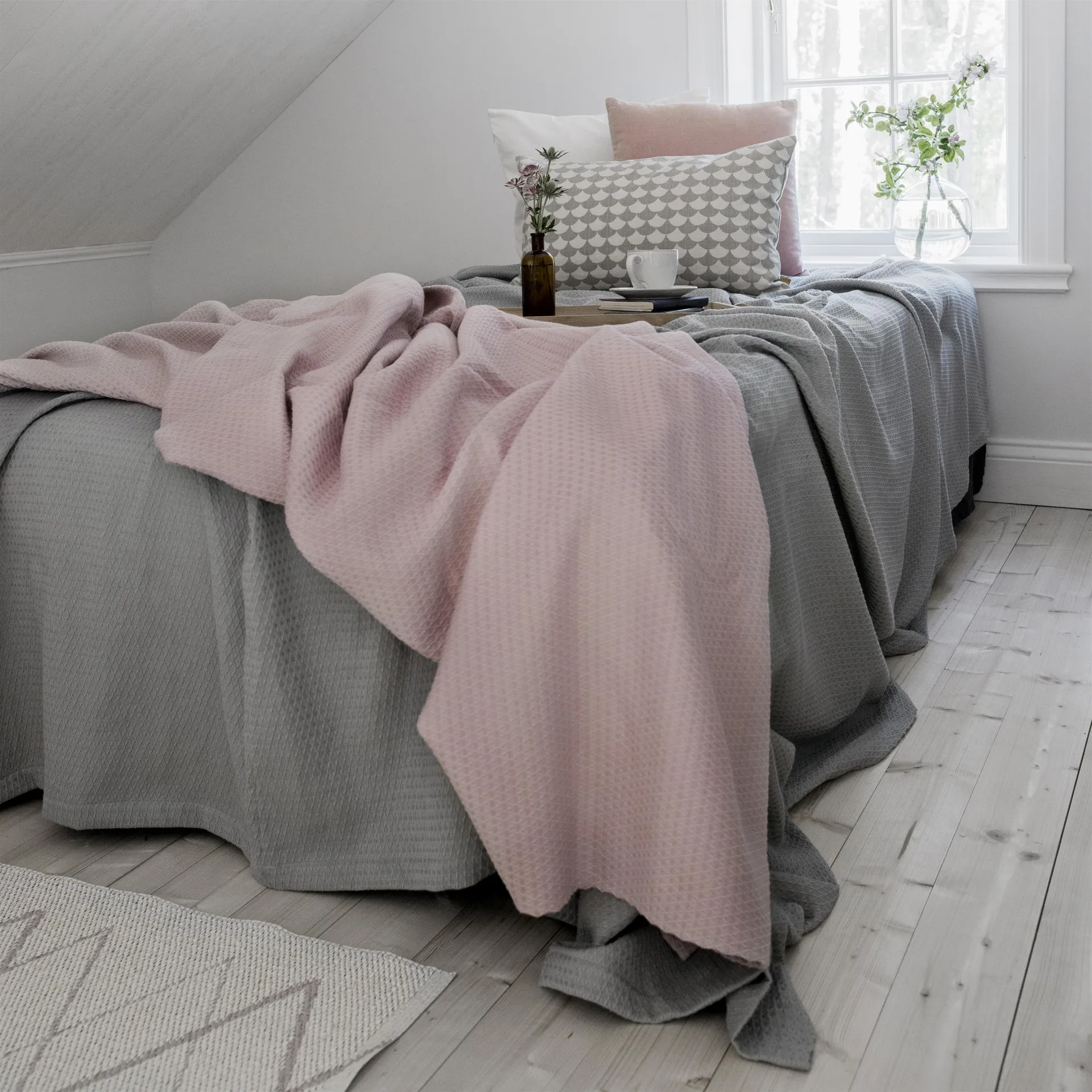 Kimono bed spread 139x260 cm, dusty rose (pink) Scandi Living
