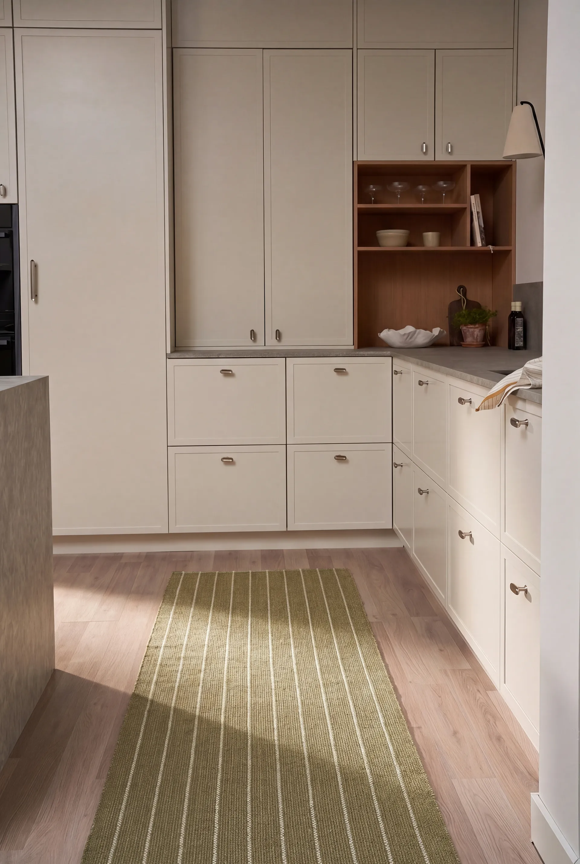 Lane runner rug, Olive green, 70x200 cm Scandi Living