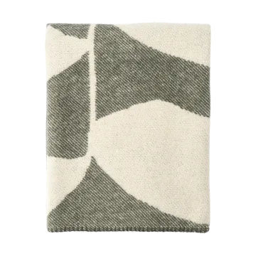 Leaf wool throw 130x180 cm - Khaki green - Scandi Living