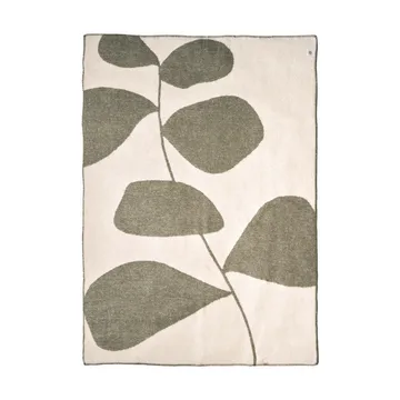 Leaf wool throw 130x180 cm - Khaki green - Scandi Living