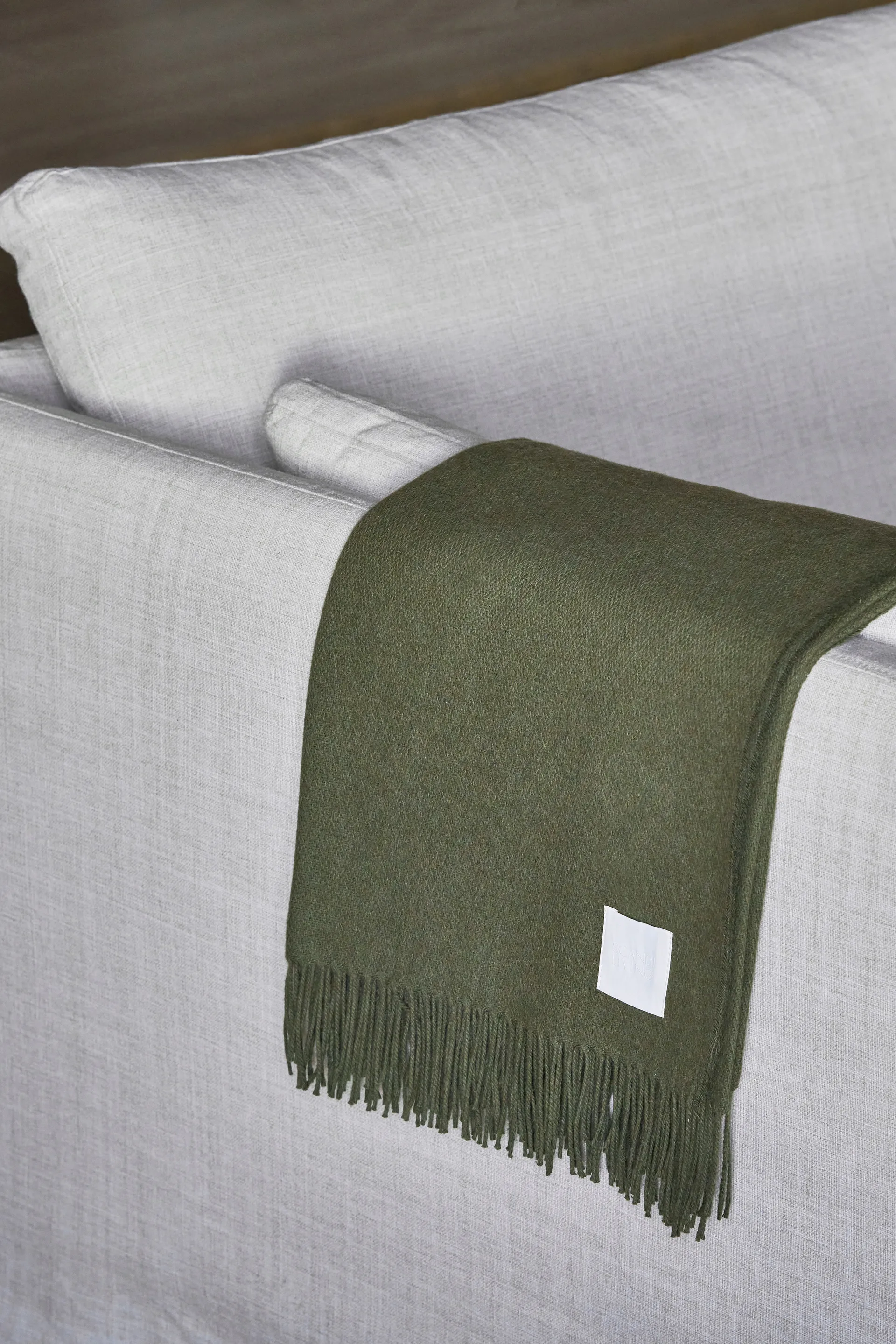 Loom cotton throw 125x170 cm, Khaki Scandi Living