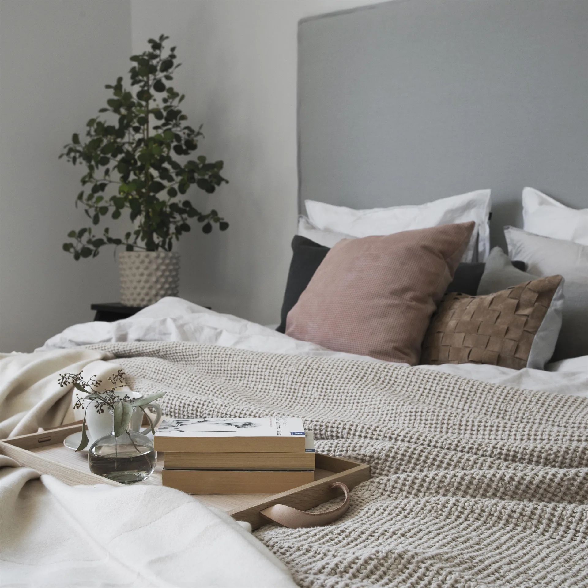 Moss bed spread 260x260 cm, beige Scandi Living