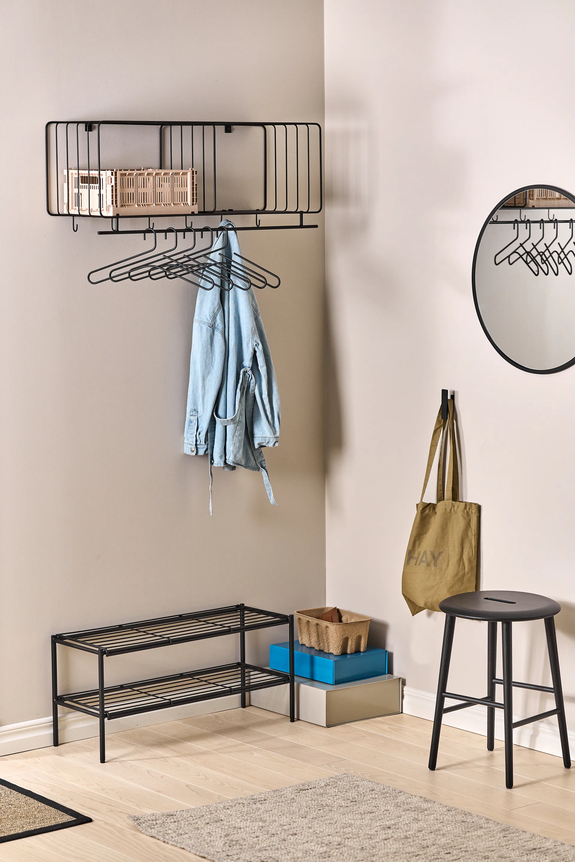 Nod hat rack 90 cm, Black Scandi Living