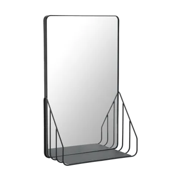 Nod mirror with shelf 30x50 cm - Black - Scandi Living