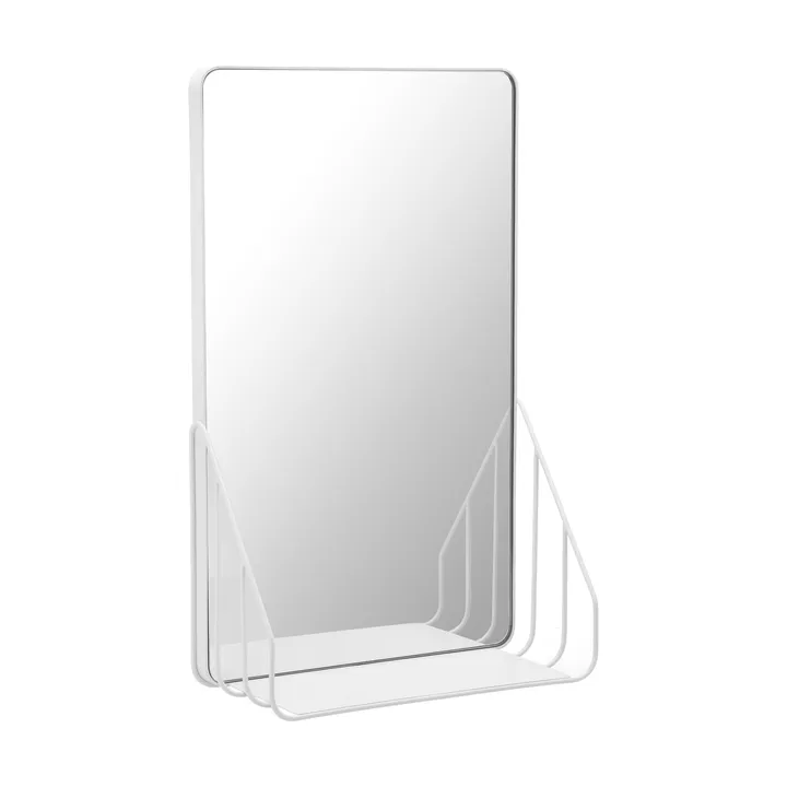 Nod mirror with shelf 30x50 cm - White - Scandi Living