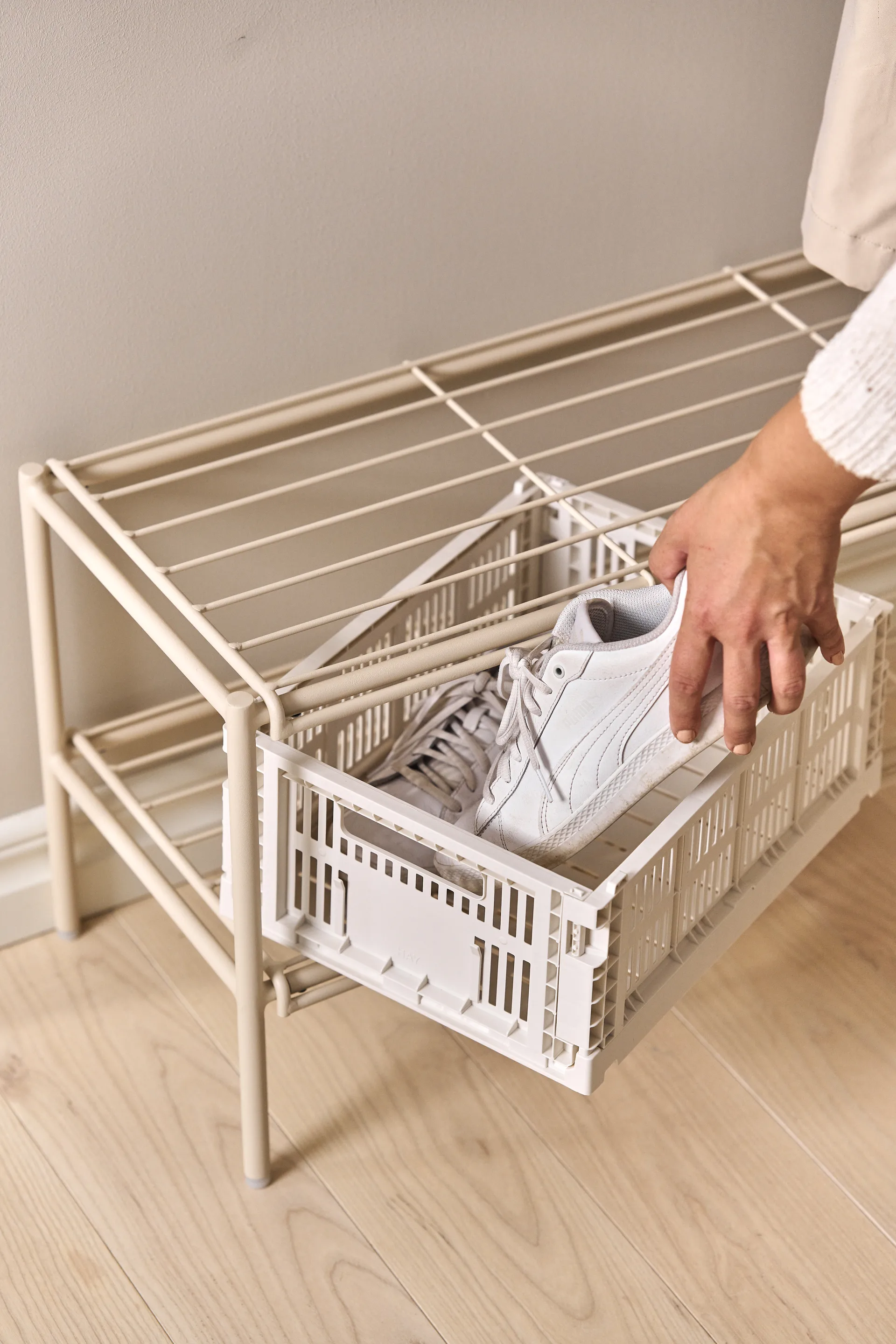 Nod shoe rack 80x30x37 cm, Beige Scandi Living