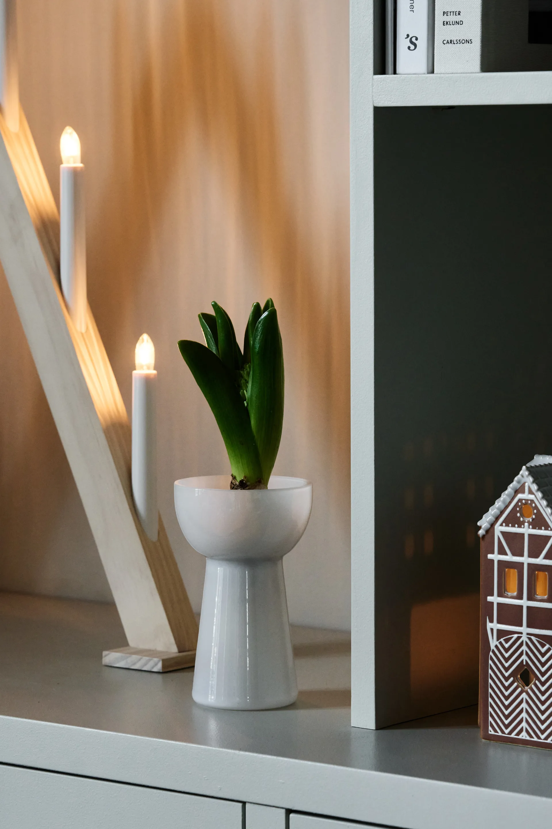 Nord advent candelabra 60 cm, White stained Scandi Living