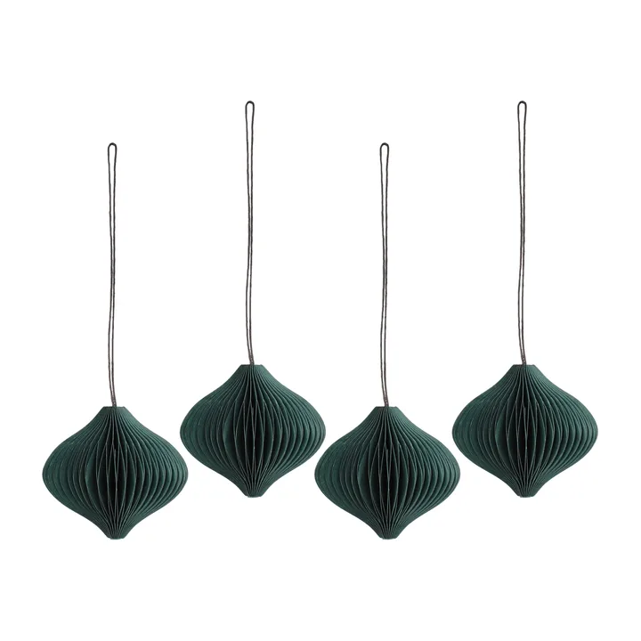 Onion baubles 4-pack - Forest Green - Scandi Living