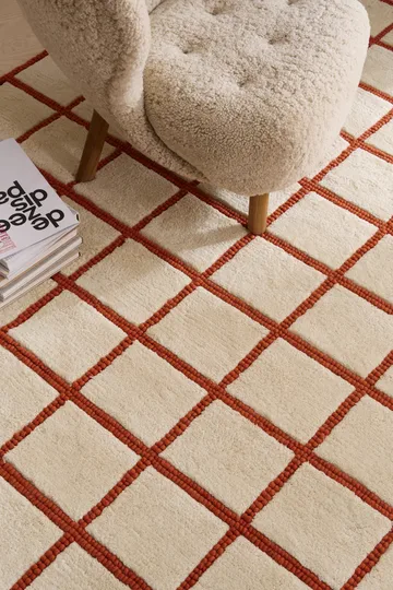 Pasture wool rug natural white/rust - 200x300 cm - Scandi Living