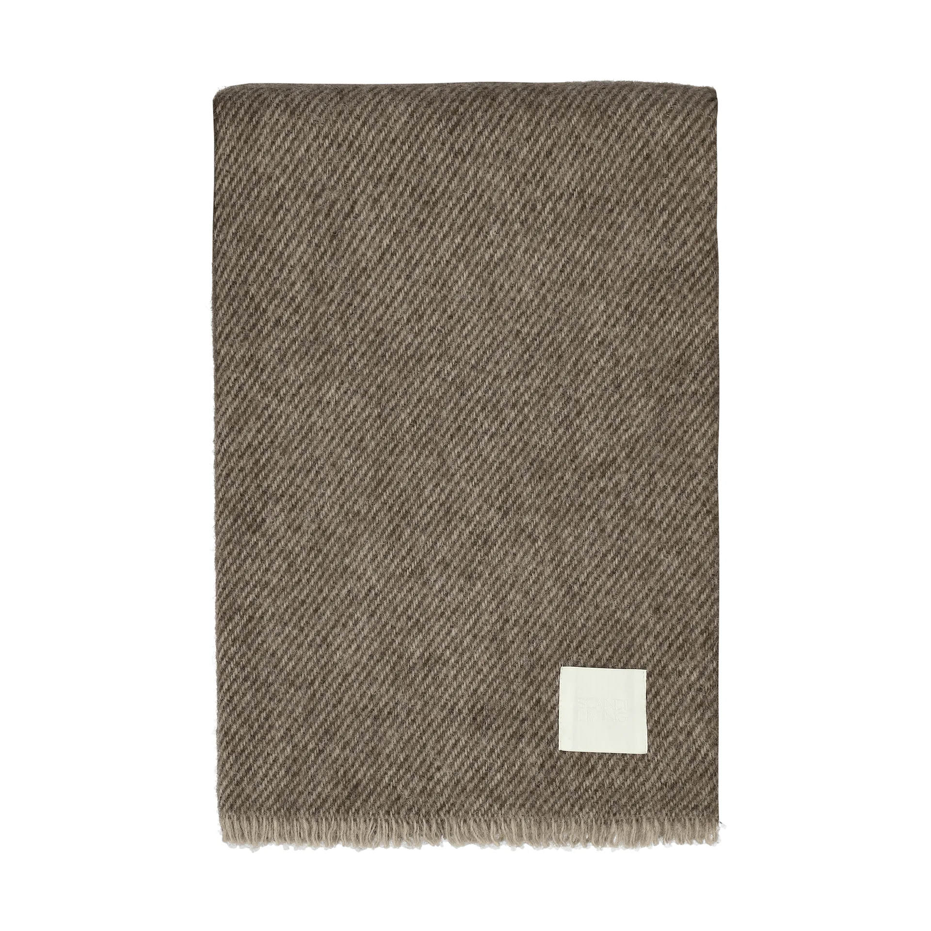 Row wool throw, Brown, 120x185 cm Scandi Living Row wool throw, Brown, 120x185 cm Scandi Living