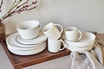 Sandsbro small plate offwhite, Ø20 cm, 4-pack - Scandi Living
