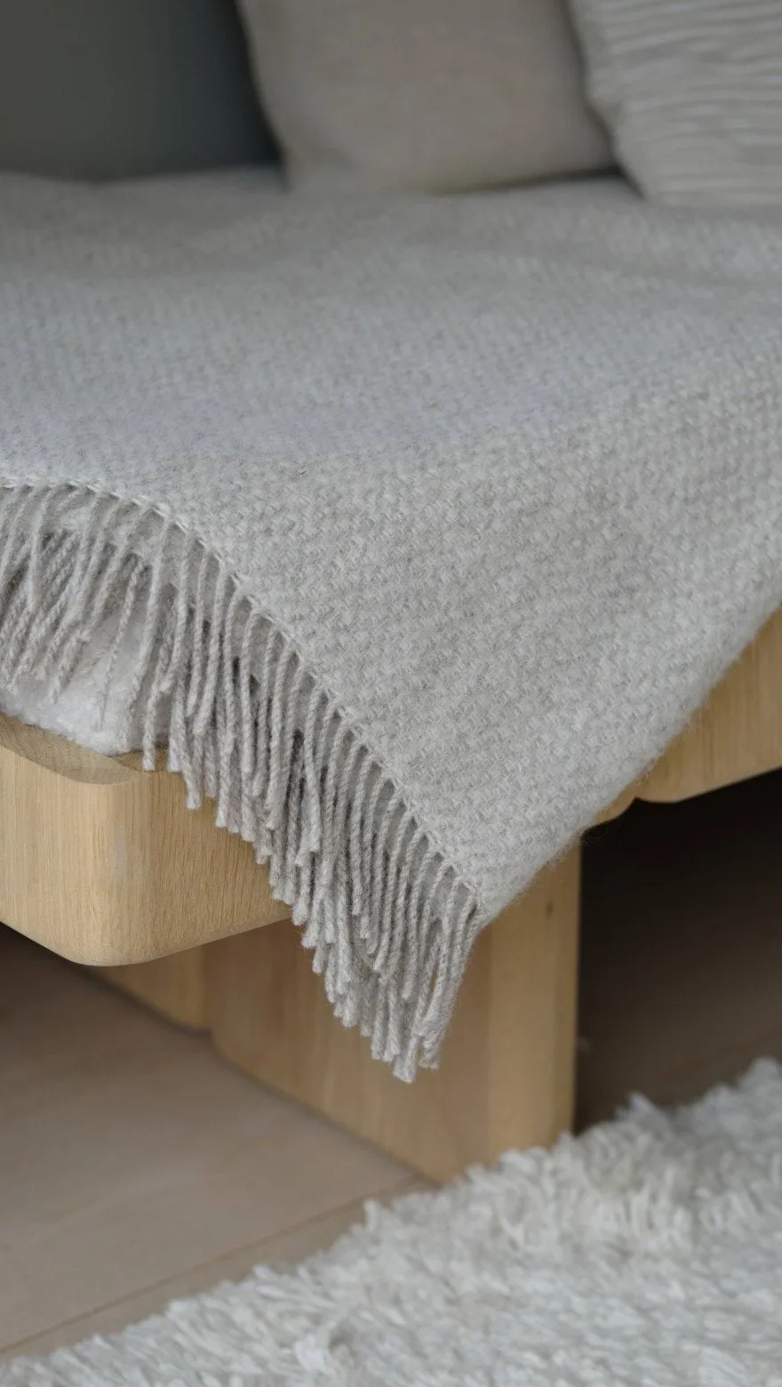 Sandstone wool throw 130x180 cm, beige Scandi Living