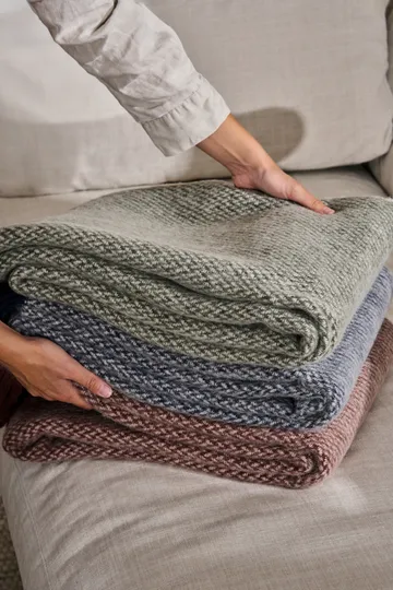 Sandstone wool throw 130x180 cm - Burgundy - Scandi Living