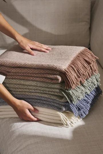 Sandstone wool throw 130x180 cm - Cream - Scandi Living