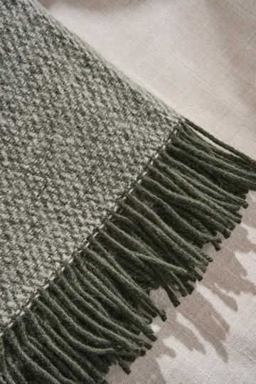 Sandstone wool throw 130x180 cm - Khaki green - Scandi Living