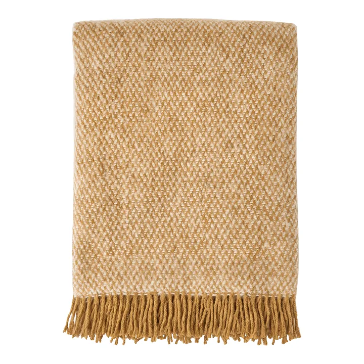 Sandstone wool throw 130x180 cm - Mustard - Scandi Living