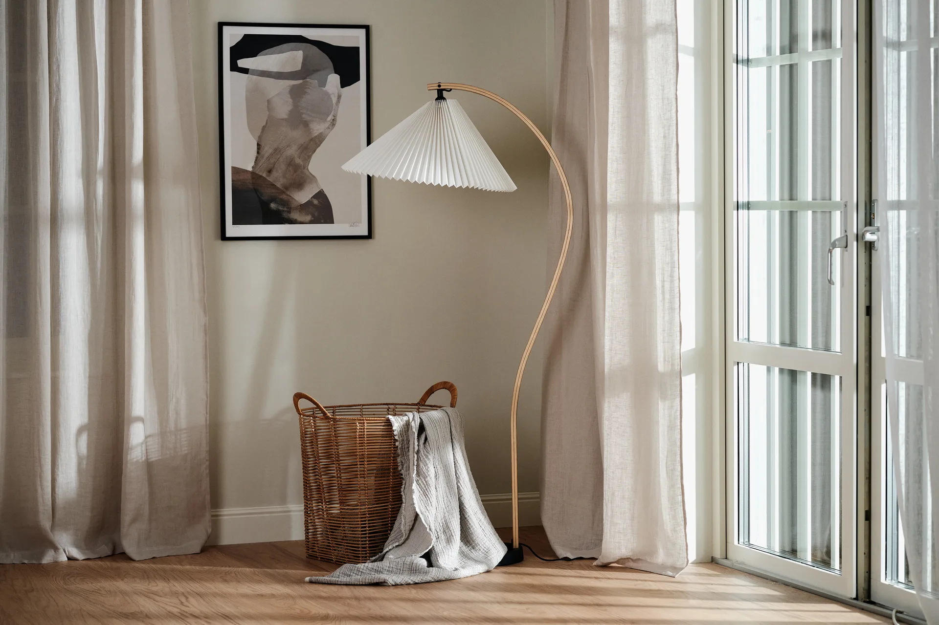 Serenity curtain with multiband 129x250 cm, Greige Scandi Living