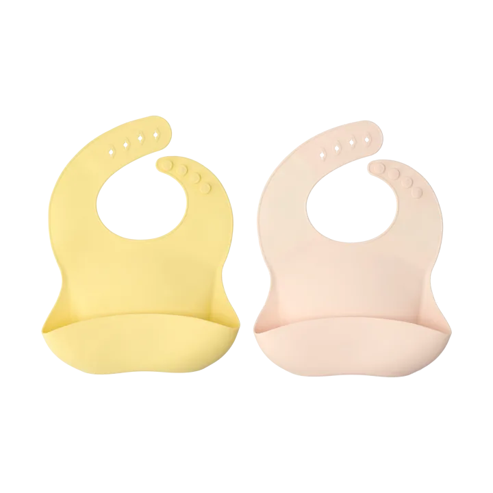 Silly bib silicone 2-pack - Blush Lemon - Scandi Living