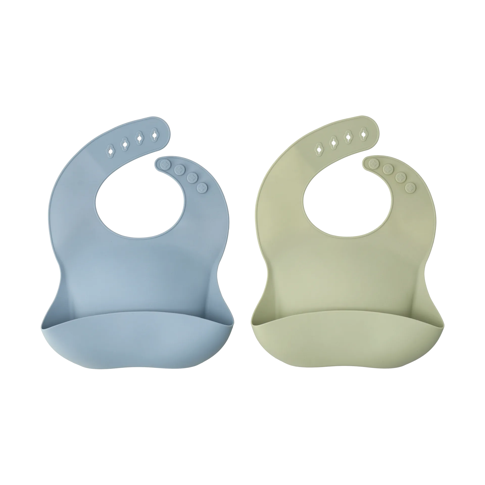 Silly bib silicone 2-pack, Green-Blue Scandi Living