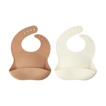 Silly bib silicone 2-pack - Vanilla-hazelnut - Scandi Living