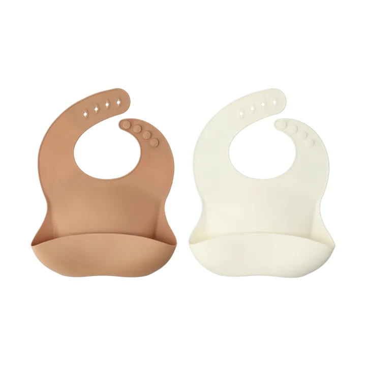 Silly bib silicone 2-pack - Vanilla-hazelnut - Scandi Living