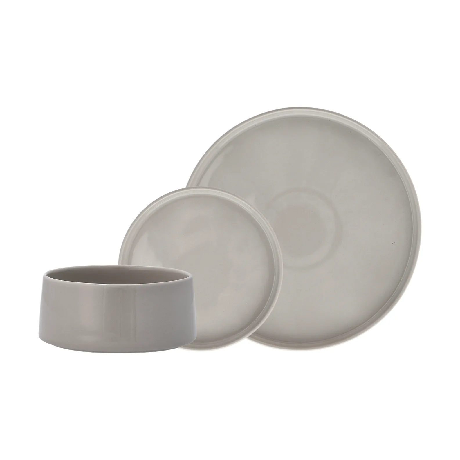 Taper dinnerware set 12 pieces - Light grey,  Scandi Living