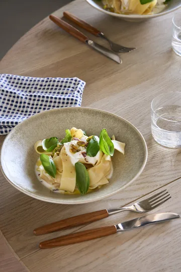 Terra pasta plate - Beige stoneware, Ø22,5 cm - Scandi Living